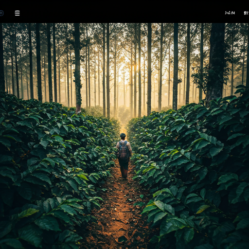 Plantation walk through coffee bushes